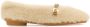 Ferragamo Ivory Shearling Noella Ballerina`s - Thumbnail 1