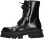 Salvatore Ferragamo Boots Glossy Black Leather Combat Boots in zwart - Thumbnail 6