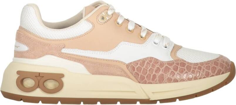 Ferragamo Lage leren sneakers met contrasterende details
