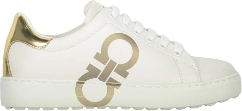 Ferragamo Lage leren sneakers met contrasterende hiel