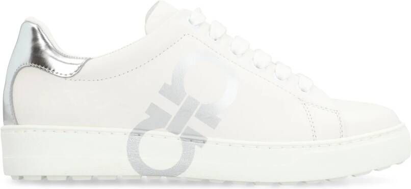 Ferragamo Lage leren sneakers met contrasterende hiel