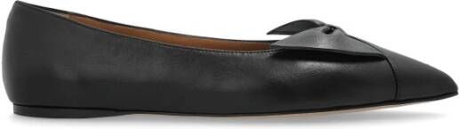Salvatore Ferragamo Pointed Toe Black Nappa Flats in zwart