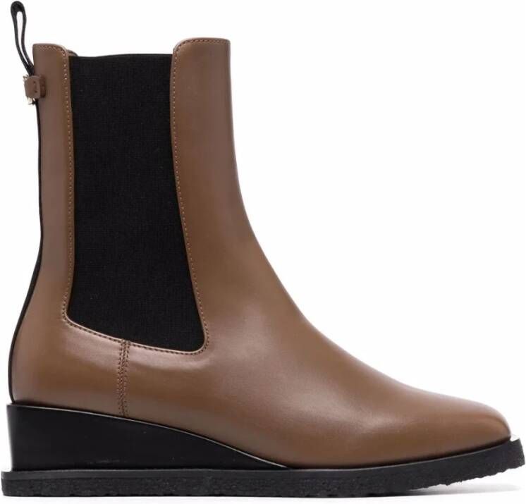 Ferragamo Leren enkellaarsjes met sleehak