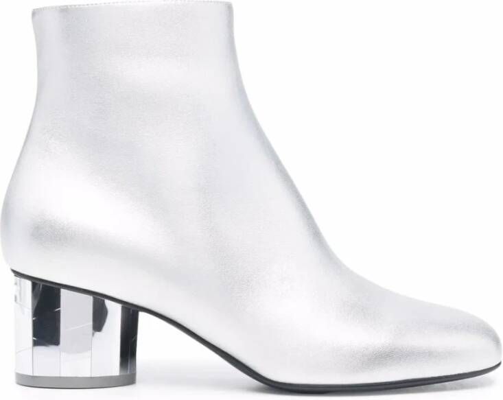 Ferragamo Leren enkellaarsjes met spiegelhak