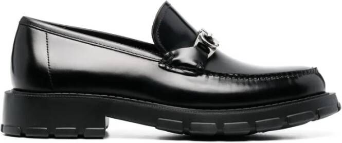Ferragamo Leren loafers met logoplaat