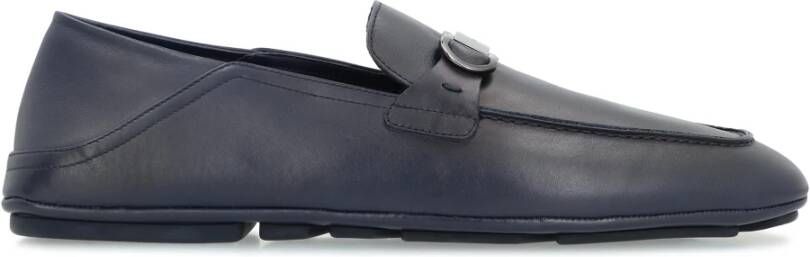 Ferragamo Leren Loafers met Ronde Neus