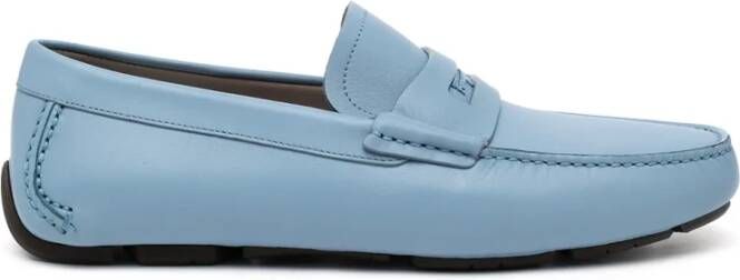 Ferragamo Leren Loafers met Ronde Neus