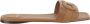 Salvatore Ferragamo Sandalen Leather Flat Sandals With Logo in bruin - Thumbnail 1