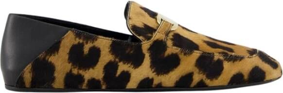 Ferragamo Loafers met Luipaardprint en Gouden Orna t