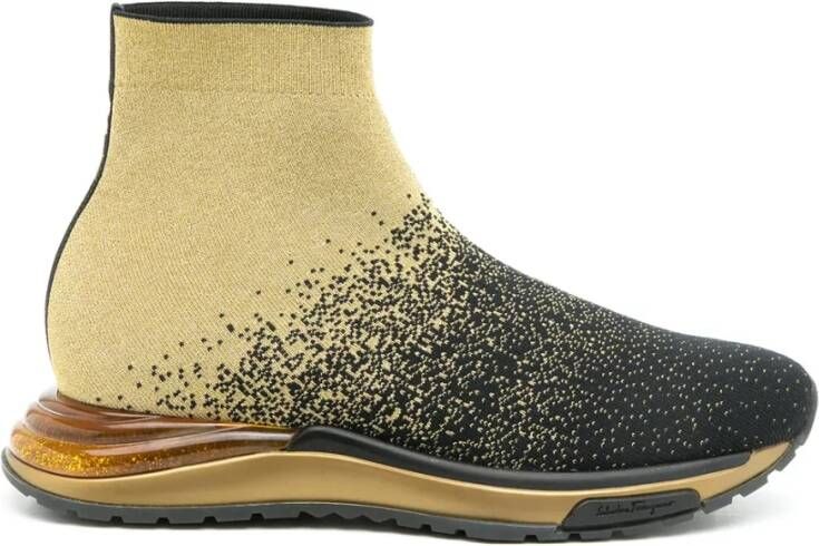Ferragamo Metallic Sock Sneakers