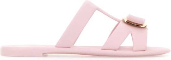 Ferragamo Pastelroze Rubber Lilou Slippers