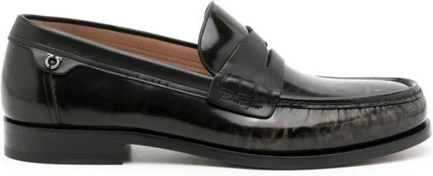 Ferragamo Port Gancini-Print Loafers