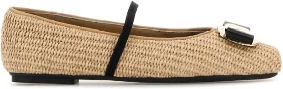 Ferragamo Raffia Zina Ballerina`s