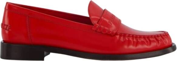 Ferragamo Rode Logo Mocassin Leren Schoenen