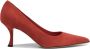 Ferragamo Rode Suède Hakken Pumps Elegante Stijl - Thumbnail 1