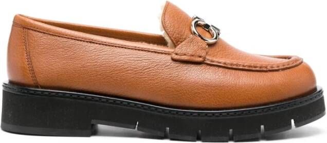Ferragamo Rolo Shearling-Gevoerde Loafers