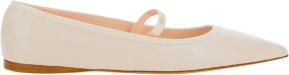Ferragamo Roze Leren Ballerina's met Strik-Enkelveters