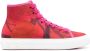 Ferragamo Scarf-Print High-Top Sneakers - Thumbnail 1