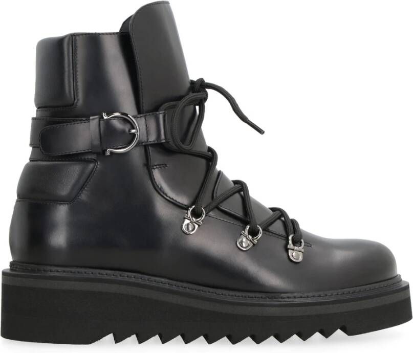 Ferragamo Stijlvolle leren enkellaarzen