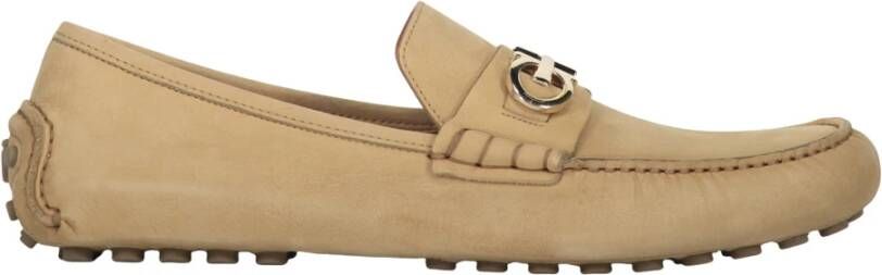 Ferragamo Stijlvolle leren loafers met metalen detail