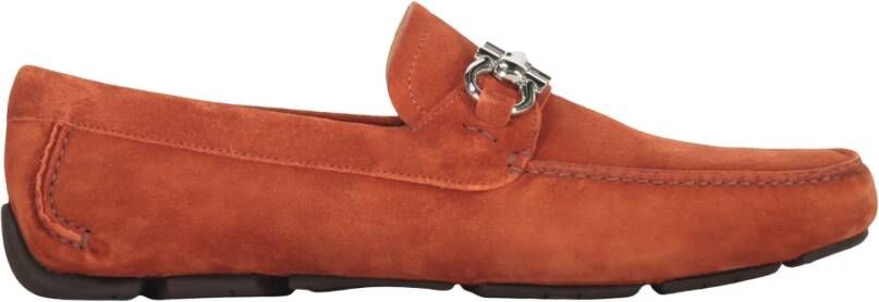 Ferragamo Stijlvolle leren loafers met metalen detail