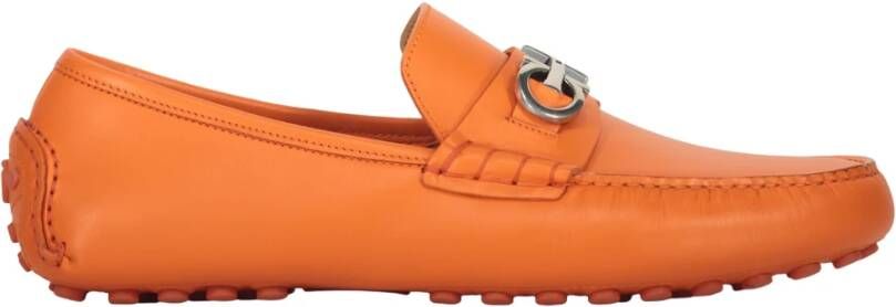 Ferragamo Stijlvolle leren loafers met metalen detail