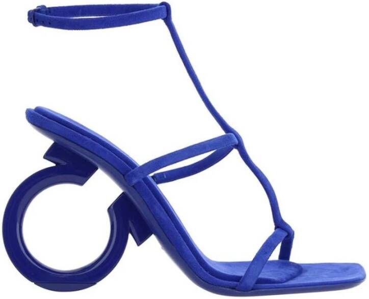 Ferragamo Stijlvolle Leren Sandalen met Enkel Gesp