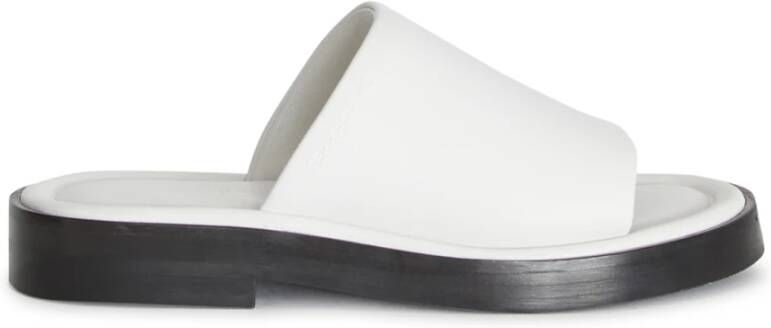 Salvatore Ferragamo Witte Leren Slippers White Dames