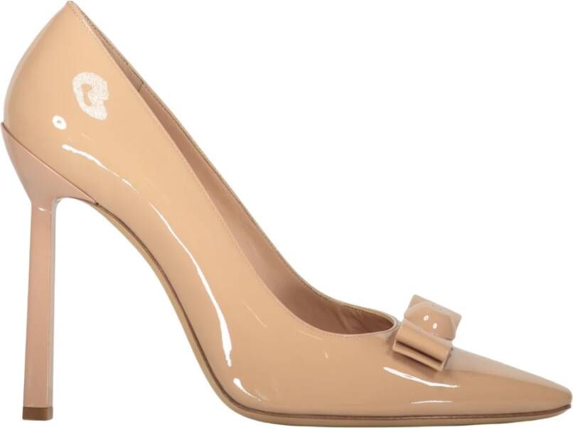 Ferragamo Strik Puntige Neus Leren Pumps