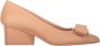 Ferragamo Strik Voorkant Leren Kitten Hak Pumps - Thumbnail 1