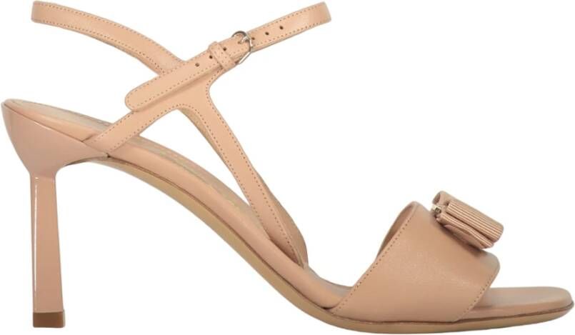Ferragamo Strik Voorkant Leren Sandalen