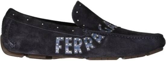 Ferragamo Suède Detail Leren Loafers