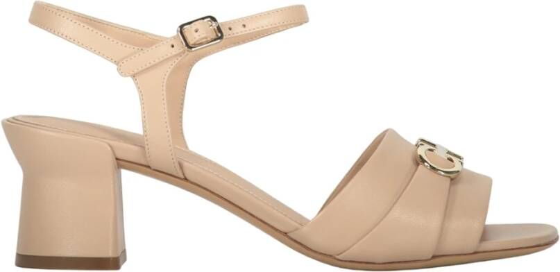 Ferragamo Verstelbare leren sandalen met frontlogo
