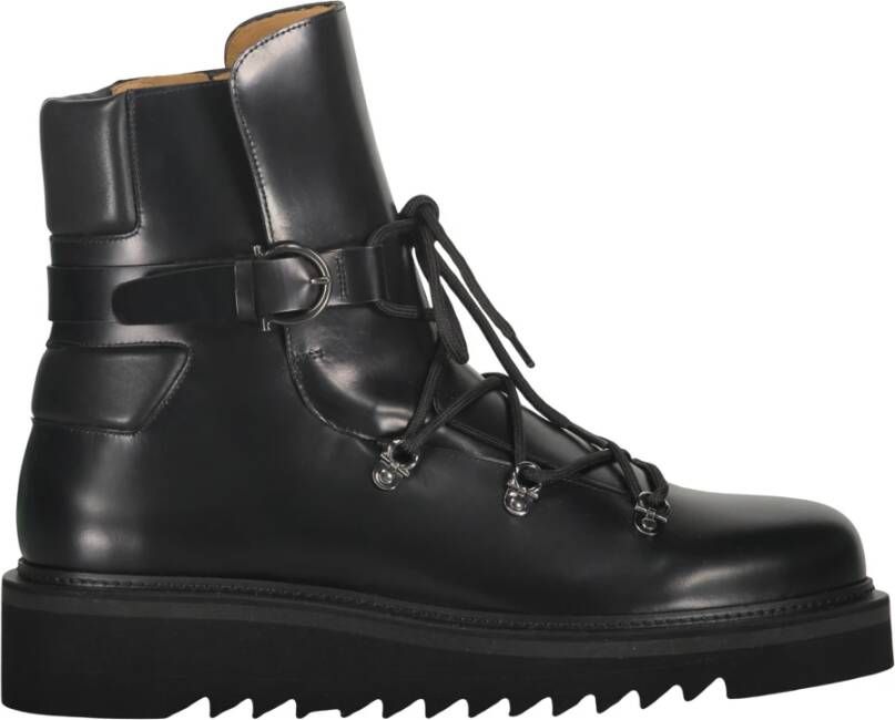 Ferragamo Vetersluiting Leren Laarzen