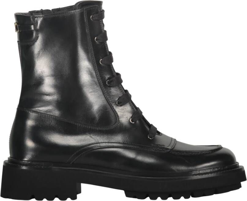 Ferragamo Vierkante Neus Leren Enkellaarzen