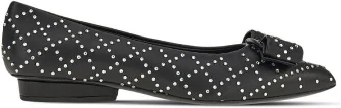 Ferragamo Viva stras-versierde platte pumps