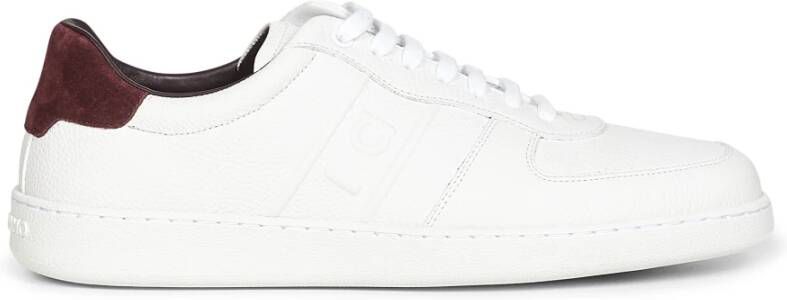 Ferragamo Witte Veterschoenen met Bourgondische Inzet