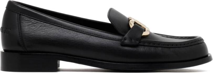 Salvatore Ferragamo Zwarte Mocassin met Gouden Ornament Black Dames