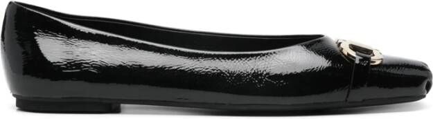 Ferragamo Zwarte Ballerina Flats Elegante Vierkante Neus