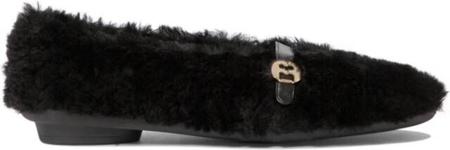 Ferragamo Zwarte Ballerina's met Dubbele F-Gesp