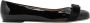 Salvatore Ferragamo Zwarte Ballerina`s met Patentleren Voorkant Strik Black Dames - Thumbnail 1