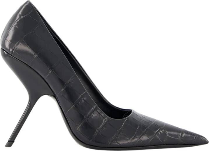 Ferragamo Zwarte Krokodil-geëtste Pumps met Puntige Neus