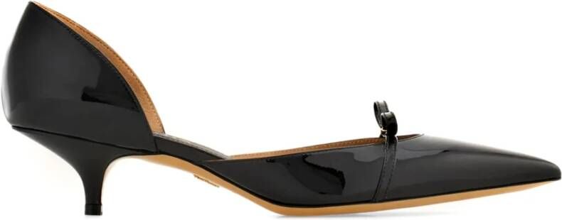 Ferragamo Zwarte Lakleren Pumps met Puntneus