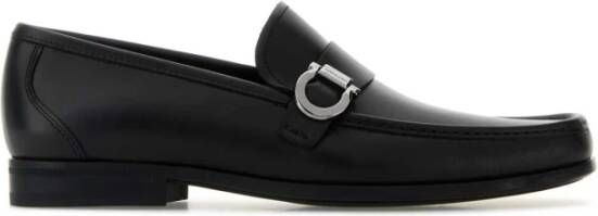 Ferragamo Zwarte Leren Caspian Loafers