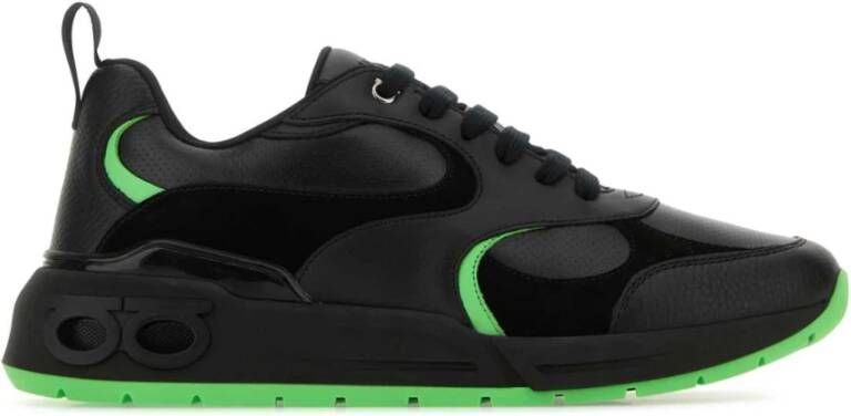 Salvatore Ferragamo Zwarte Leren Sneakers Cosimina Stijl Black Heren