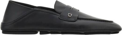Ferragamo Zwarte Leren Loafer met Gancini Detail