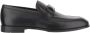 Ferragamo Zwarte Leren Loafers met Haakdetail - Thumbnail 1