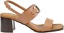 Ferragamo Zwarte leren sandalen met Gancini-accent - Thumbnail 1