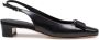 Ferragamo Zwarte leren slingback pumps met strik - Thumbnail 1