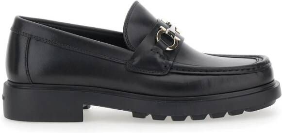 Ferragamo Zwarte Loafers met Gancini Plaque - Foto 2